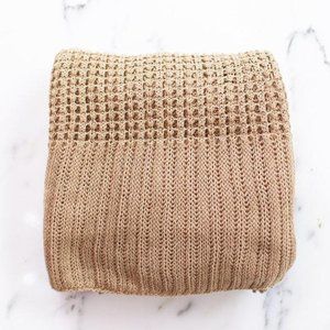 Beige and Gold Knitted Shawl